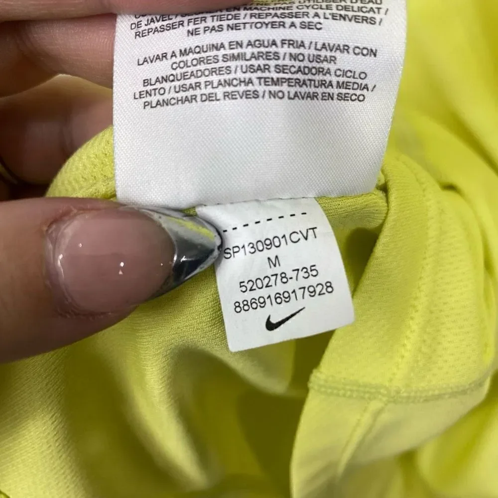 Nike Running Dri Fit Yellow Grey Long Sleeve Top